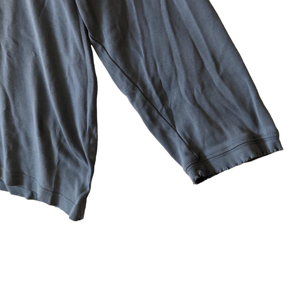 Orvis Pullover Cotton Top Women M Slate Blue Lettuce Hem Neck and Sleeve - Picture 3 of 7